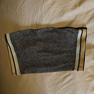 Black Glittery bandeau with gold detail